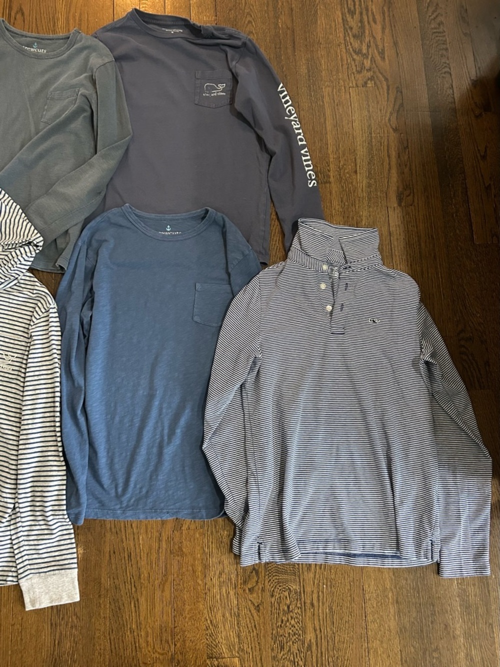 Vineyard Vines Kids Long-Sleeve Tops in Navy, Blue, Gray & Stripe - Picture 3 of 9